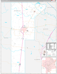 Jim Wells County Wall Map Premium Style 2026